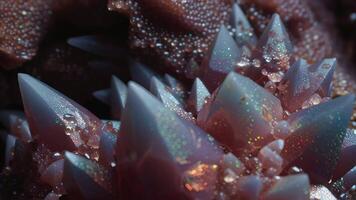 macro Visualizza di scintillante rosa quarzo cristallo grappolo video