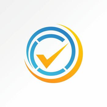 unique circle line like initial C font with checklist vector