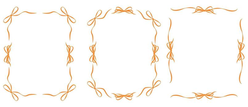 un conjunto de delicado romántico marcos con arcos aislado en un blanco antecedentes en un sencillo plano estilo. vector