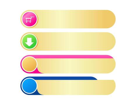 Set of Modern Gradient Buttons with Shopping and Download Icons vector