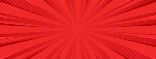 rojo cómic rayos de sol efecto antecedentes con medios tonos popular Arte estilo comic antecedentes. adecuado para plantillas, rebaja pancartas, eventos, anuncios, web, paginas y encabezados vector