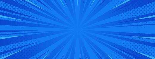 azul cómic rayos de sol efecto antecedentes con medios tonos popular Arte estilo comic antecedentes. adecuado para plantillas, rebaja pancartas, eventos, anuncios, web, paginas y encabezados vector