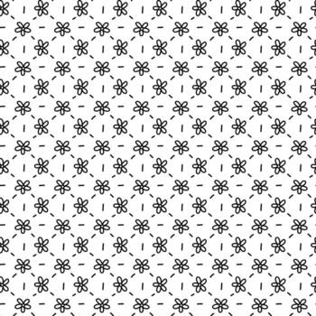 margarita modelo con líneas. negro línea en un blanco antecedentes. sin costura textura. linda floral modelo para niños. el flor brote es repetido alternativamente. minimalista lineal estilo vector