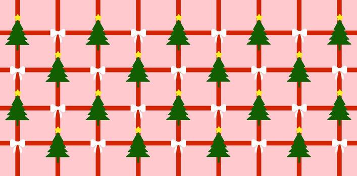a pattern with christmas trees on it vector
