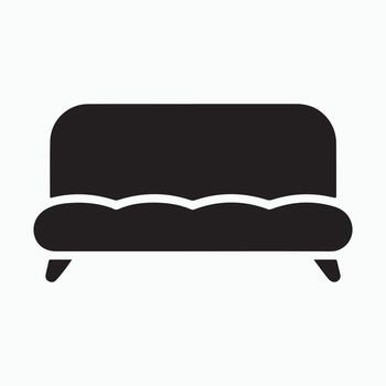 Futon versatile seating solid black icon vector