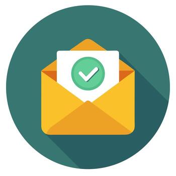 Confirmation mail notification icon. Cartoon image vector