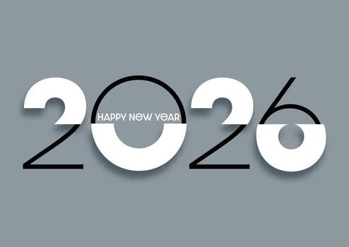 Abstract minimal text design for Happy New Year background vector