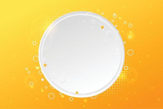 amarillo resumen antecedentes con blanco circulo marco y trama de semitonos puntos moderno modelo para póster, bandera, saludo tarjeta o invitación vector