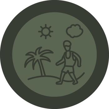 Man In Beach Interactive Symbol vector