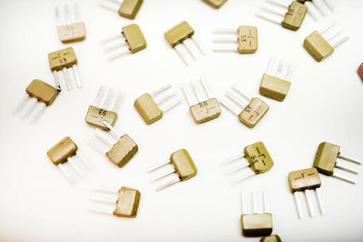Semiconductor transistors isolated. Micro devices for circuits. photo