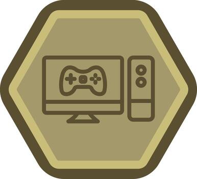 Computer Game Pixel Style Badge vector