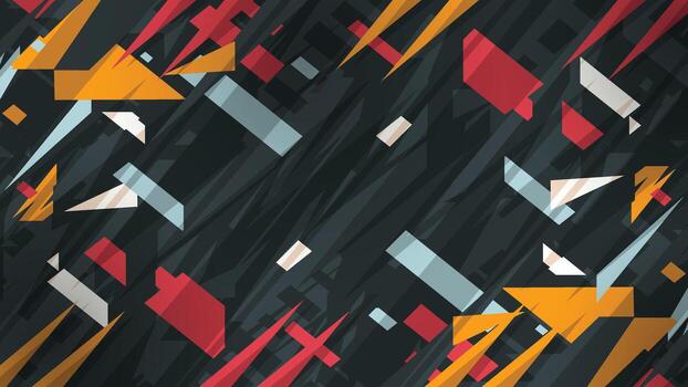 resumen geométrico modelo con rojo, naranja y amarillo triangulos vector