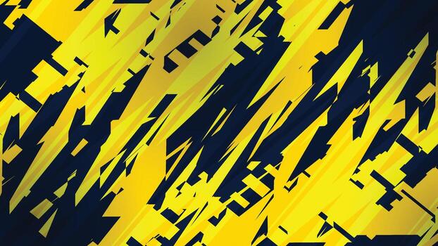 un amarillo y negro resumen antecedentes con muchos diferente formas vector