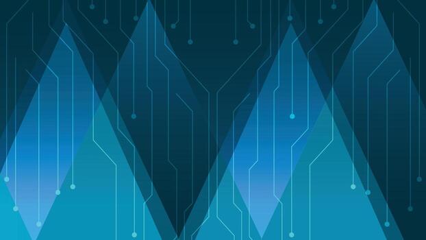 moderno resumen antecedentes presentando azul geométrico formas y digital circuito línea patrones, Perfecto para tecnología proyectos, innovación temas, negocio, y digital diseño. vector