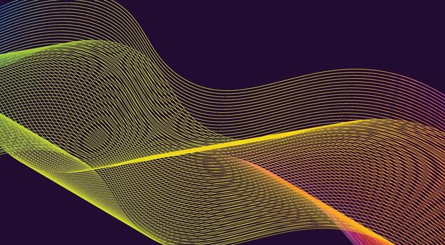 Wavy Blend Curved Lines Background Design Colorful Gradient Abstract Illustration vector