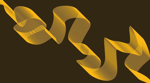 Wavy Blend Curved Lines Design Background Yellow Color Abstract Illustration vector