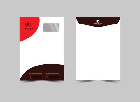 Envelope C4 Design Template Red And Brown Abstract Stationery Business Creative Layout Illustration vector