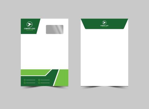 Envelope C4 Design Template Green Abstract Stationery Business Creative Layout vector