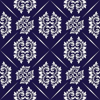Elegant and intricate floral pattern in a seamless design. The stylized floral elements are arranged in a grid pattern. The overall composition is visually balanced and pleasing vector
