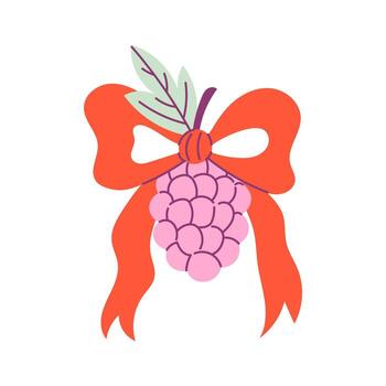 Raspberry with Red Ribbon vector