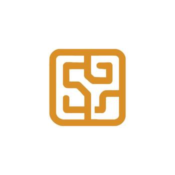 Abstract Monogram Icon in a Rounded Square Design vector