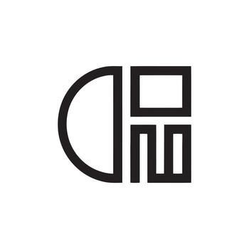 geométrico logo diseño con redondeado y rectangular vector