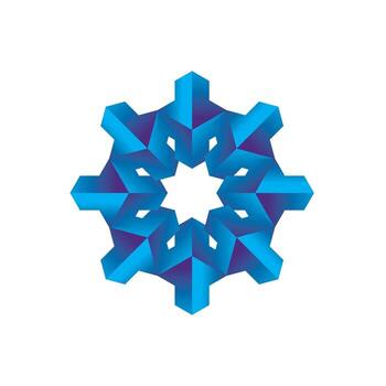 3D snowflake. abstract geometric image of a snowflake vector