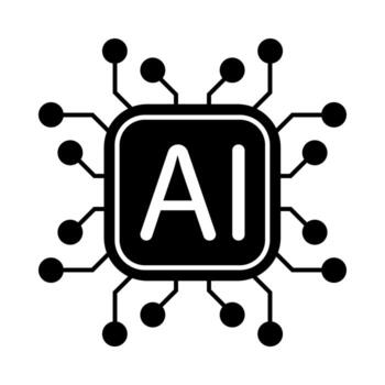 Graphic illustrating artificial intelligence with circuit design vector