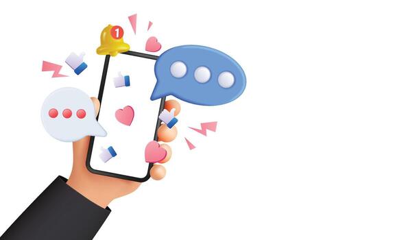 Smartphone with notifications and messages vector