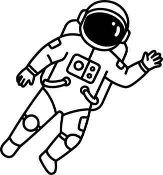 Dynamic astronaut floating in zero gravity, ready for space exploration adventures and discovery. vector