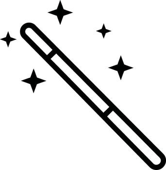 Magical wand with sparkling stars, creating wonder and enchantment for fantasy projects vector