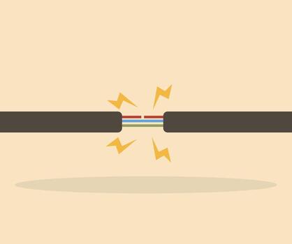 concept design of a broken electrical connection vector