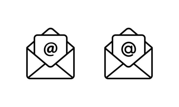Open email envelope icon. Mail inbox and communication message symbol vector