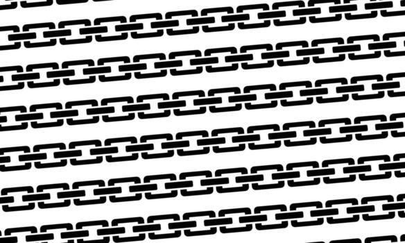 Seamless chain pattern featuring bold, rectangular links in black on a white background. vector