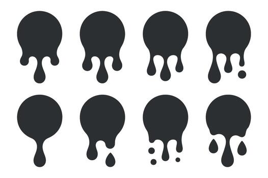 Dripping Paint Blob Set Illustration with Transparent Background for Creative Design Projects vector