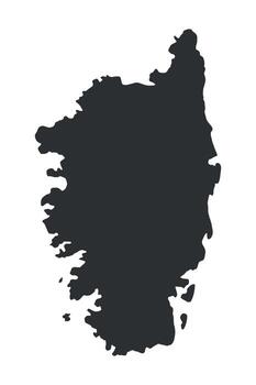 Transparent Map of Corsica Island - Isolated Geographical Outline for Design and Cartography Use vector
