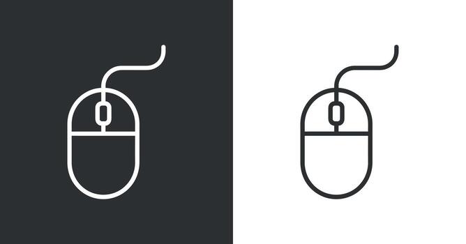 pulcro computadora ratón icono conjunto moderno tecnología entrada dispositivo símbolo usuario interfaz elemento negro y blanco diseño vector