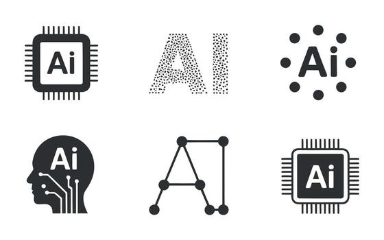 Artificial Intelligence AI Illustration with Circuit Board and Neural Network on White Backdrop vector