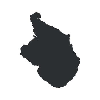 Detailed Map of Isle of Wight Silhouette on White Backdrop for Cartography and Design Projects vector