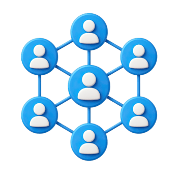 astratto Rete di collegato persone icone formatura un' esagonale struttura isolato su trasparente sfondo png