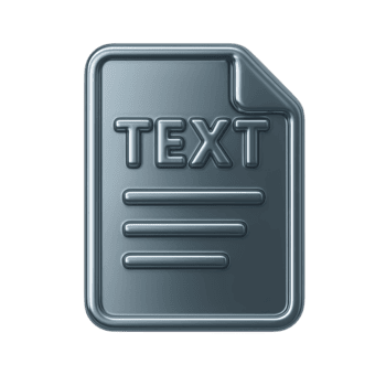 glanzend metalen document icoon met de woord tekst en lijnen van tekst geïsoleerd Aan transparant achtergrond png