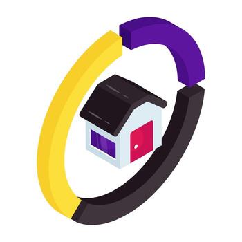 An icon isometric design of property analytics vector