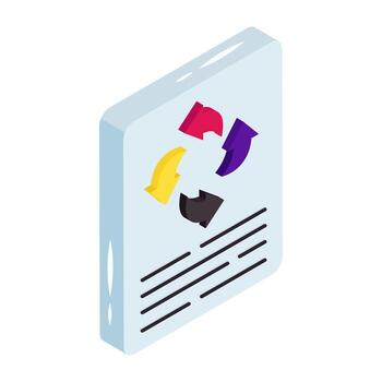 conceptualizando isométrica isométrica diseño icono de papel reciclaje vector