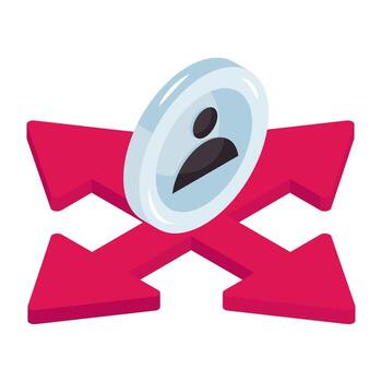 A unique design icon of multiple directions vector