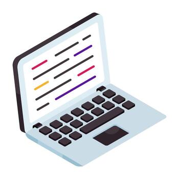 Unique isometric design icon of system coding vector