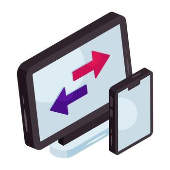 An isometric isometric design icon of responsive isometric design vector