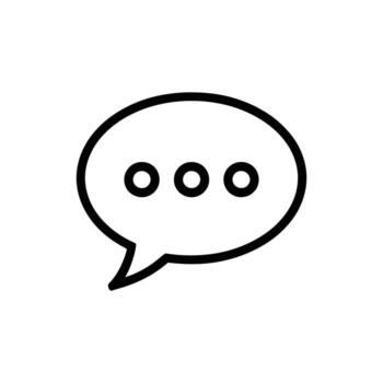 sencillo habla burbuja icono con elipsis aislado en blanco antecedentes vector