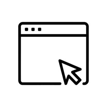 Computer browser window with cursor icon isolated on white background vector