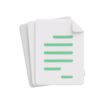3d icon of stack of documents isolated on transparent background in 3d rendering style png