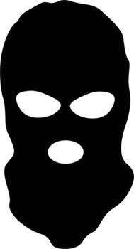 Gangster Mask Silhouette Design on White background vector